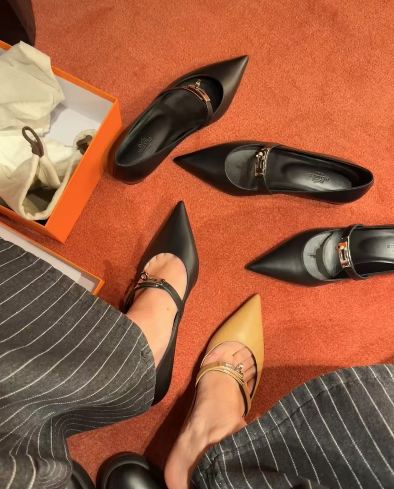New luxury fashion Kelly  Buckle Fashion Pointed Women's High Heels