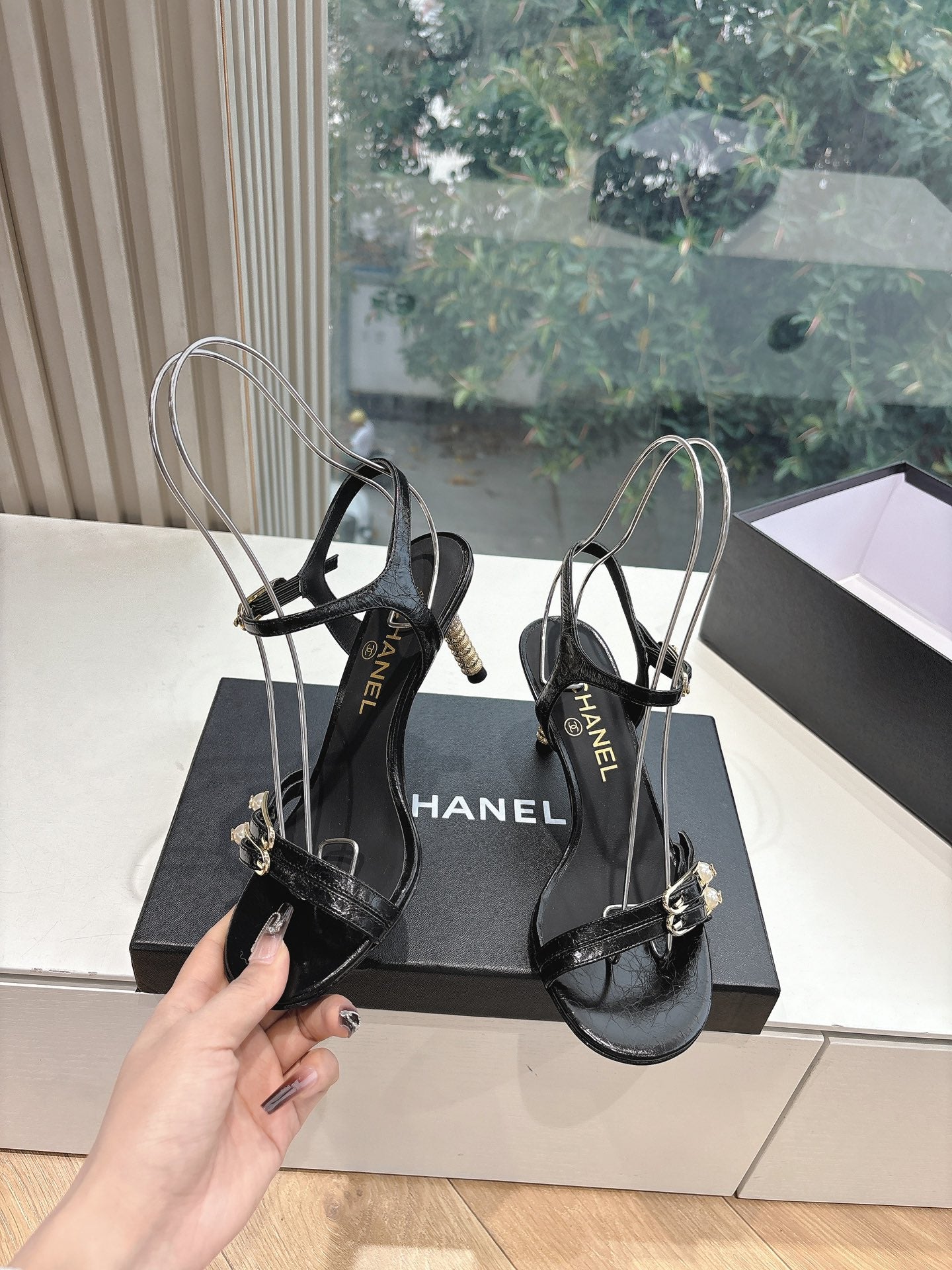 New luxury fashion Double C "logo" ladies high heels 7CM