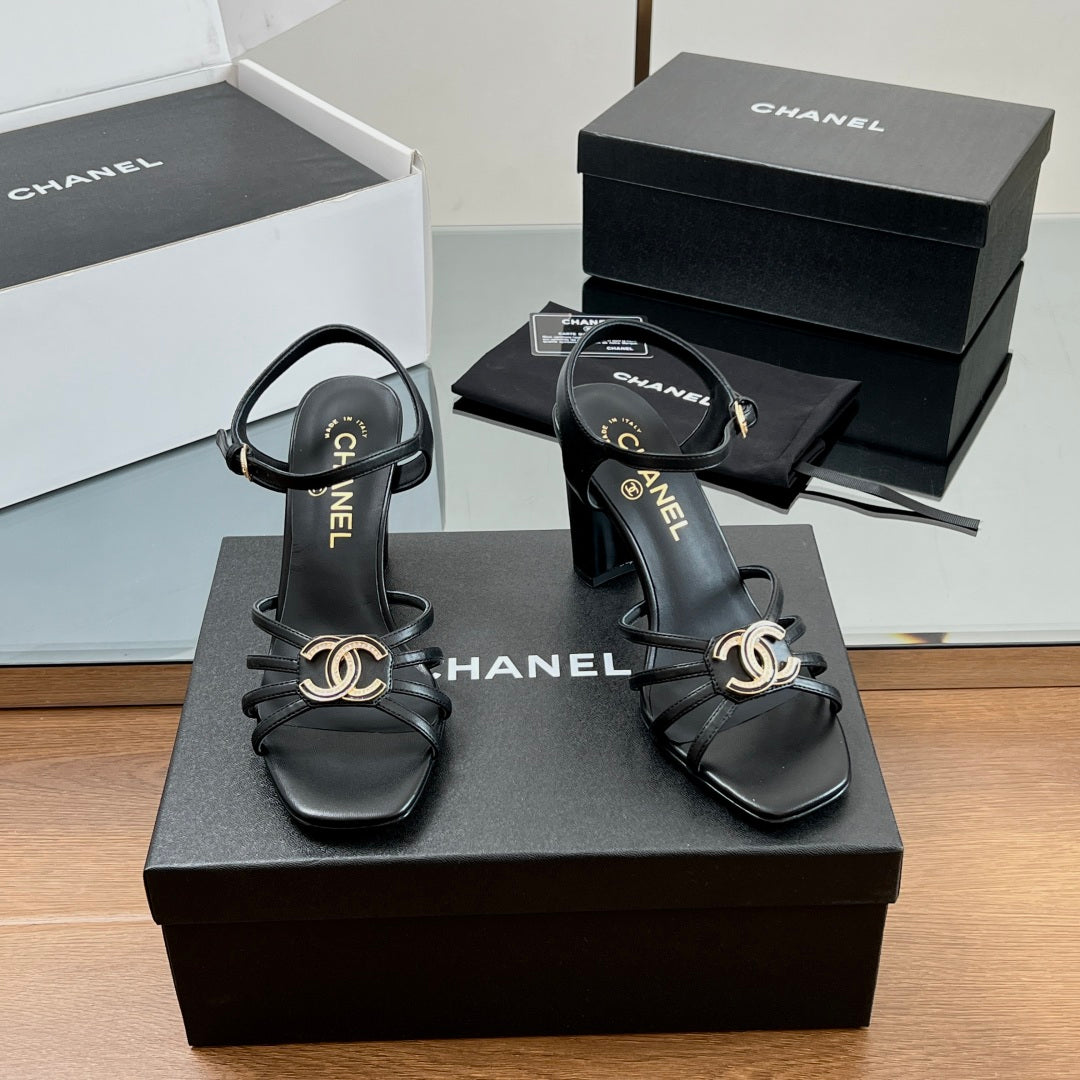 New luxury fashion Double C "logo" ladies high heels 8CM
