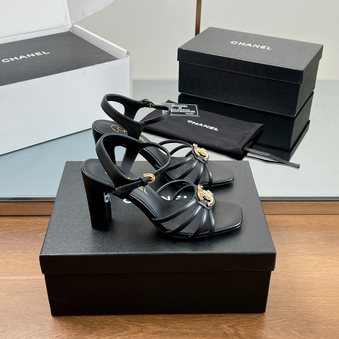 New luxury fashion Double C "logo" ladies high heels 8CM