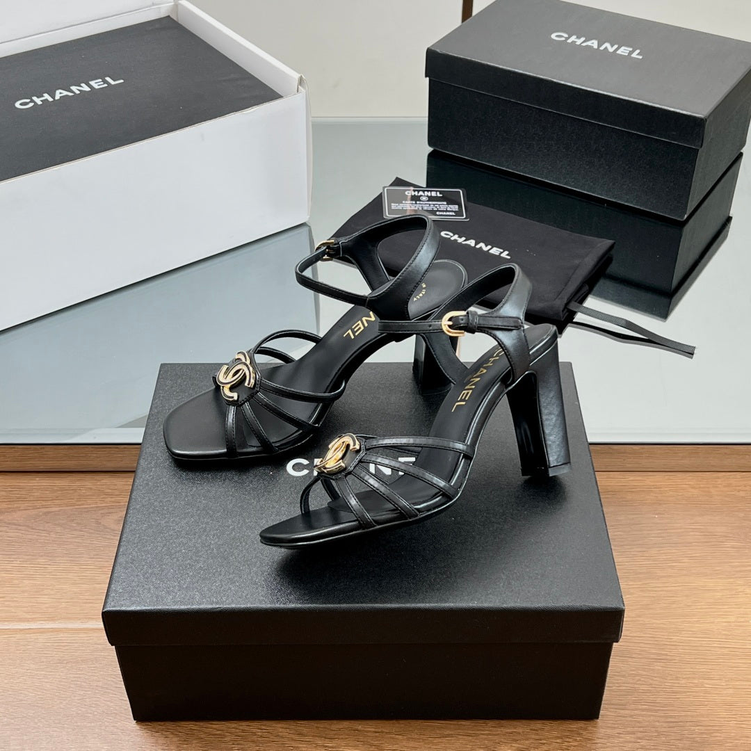 New luxury fashion Double C "logo" ladies high heels 8CM
