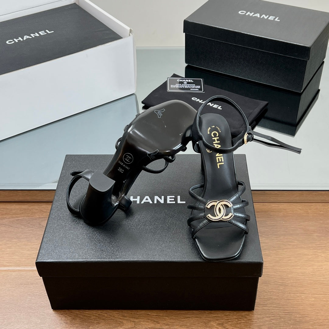 New luxury fashion Double C "logo" ladies high heels 8CM