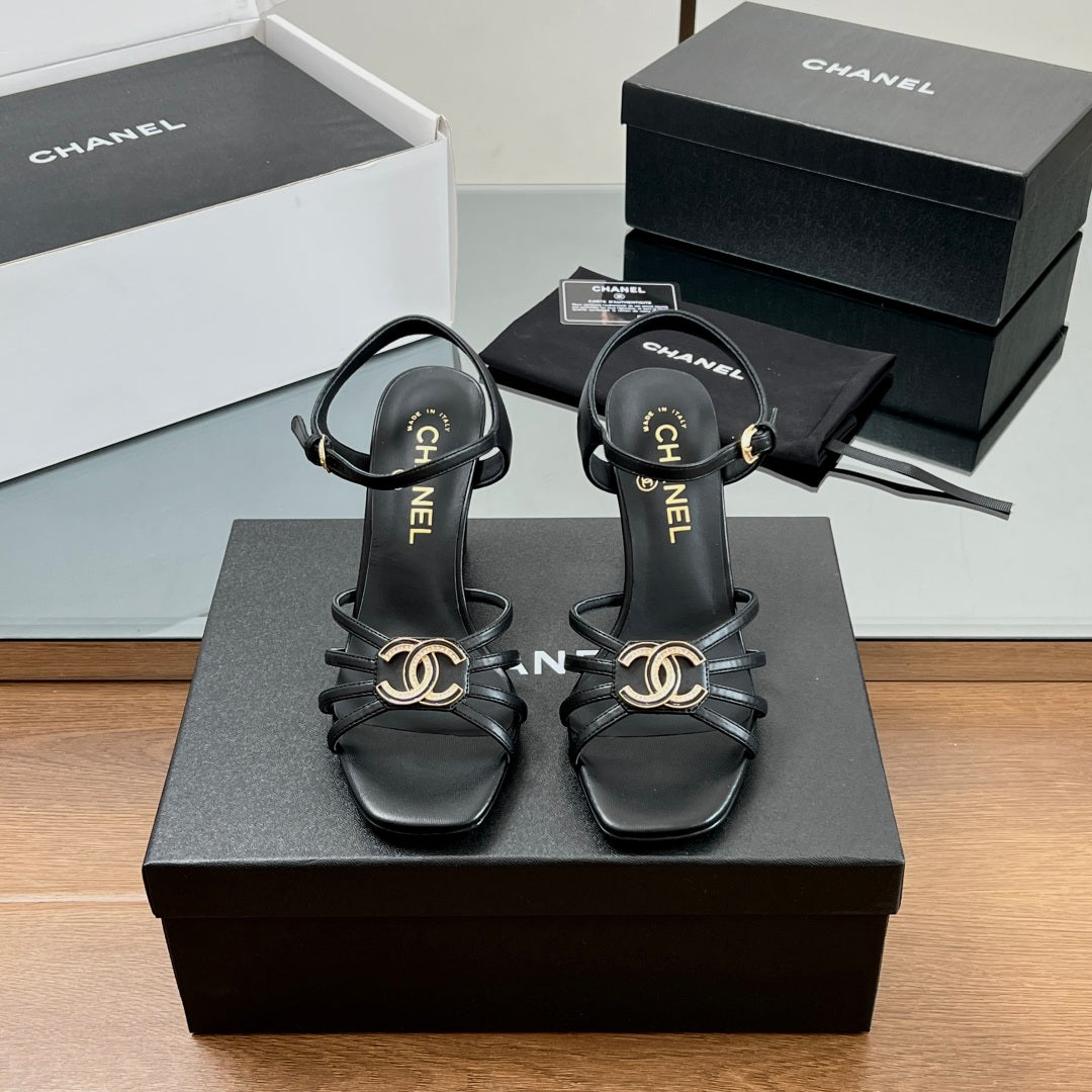 New luxury fashion Double C "logo" ladies high heels 8CM