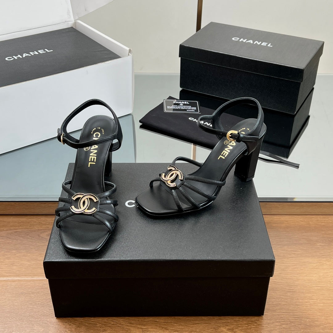 New luxury fashion Double C "logo" ladies high heels 8CM