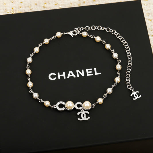New Fashion Water Diamond Pearl Coco Women's Necklace
