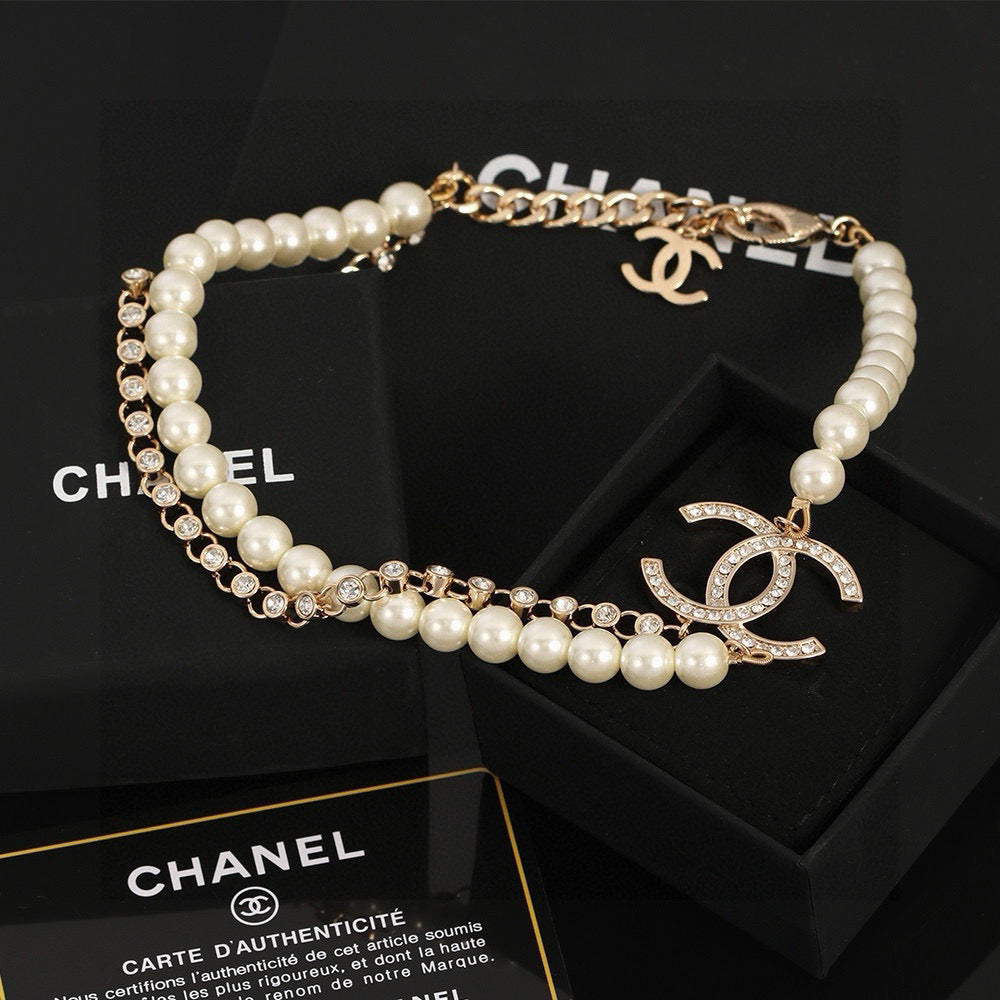 New Fashion pearl double-layer Women's Necklace
