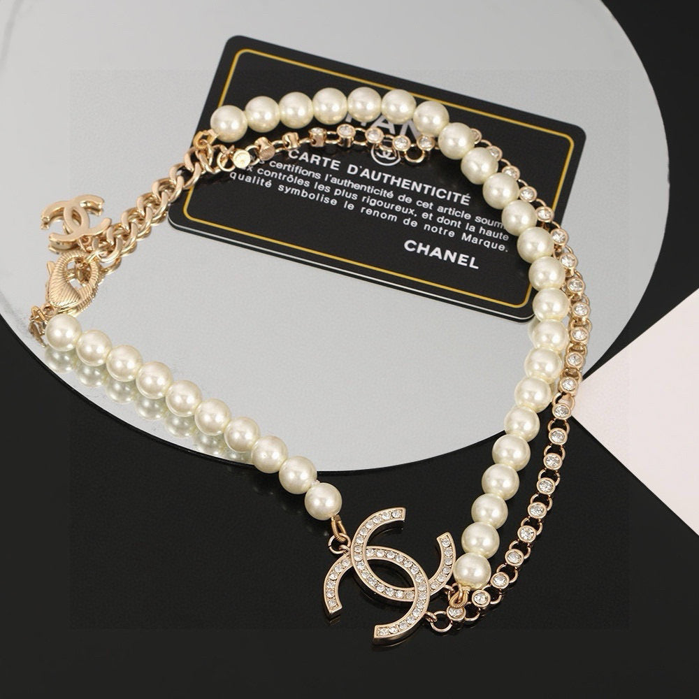 New Fashion pearl double-layer Women's Necklace