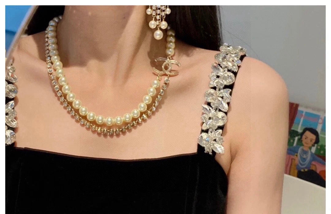 New Fashion pearl double-layer Women's Necklace