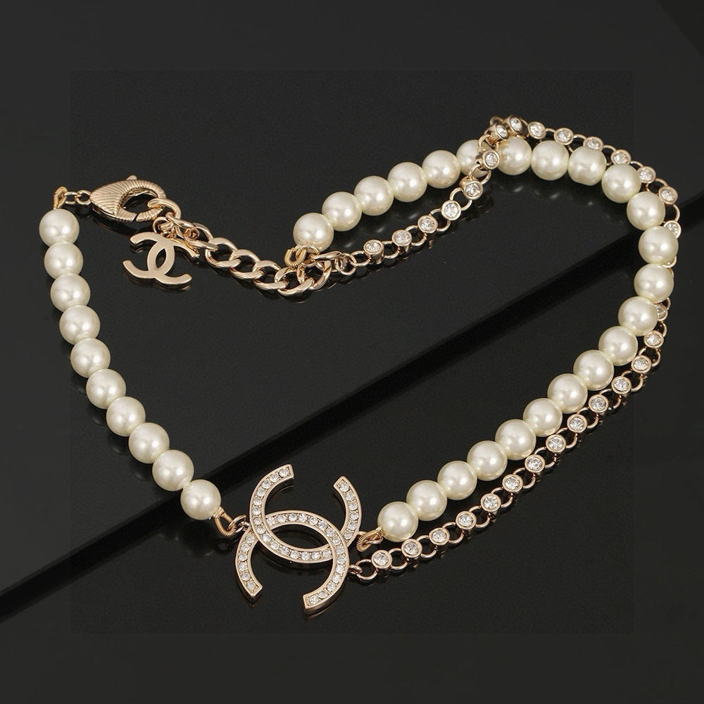 New Fashion pearl double-layer Women's Necklace