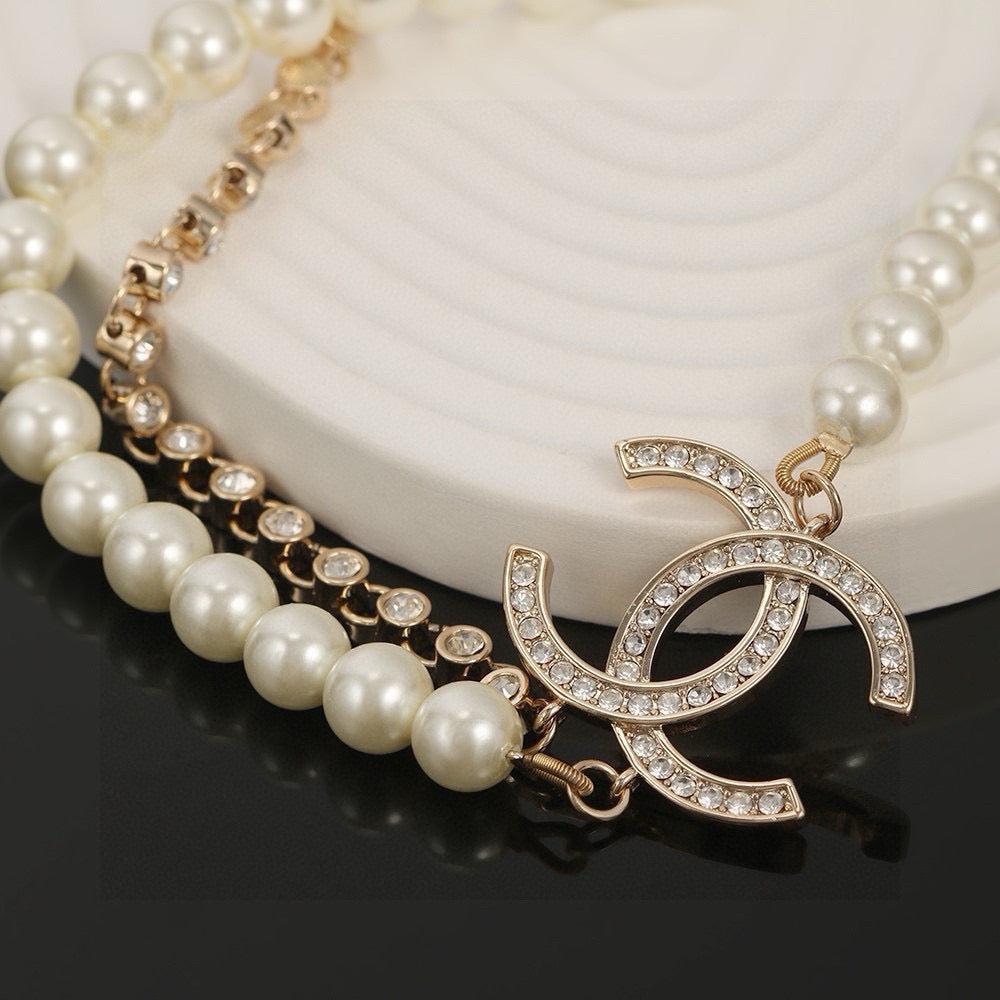 New Fashion pearl double-layer Women's Necklace