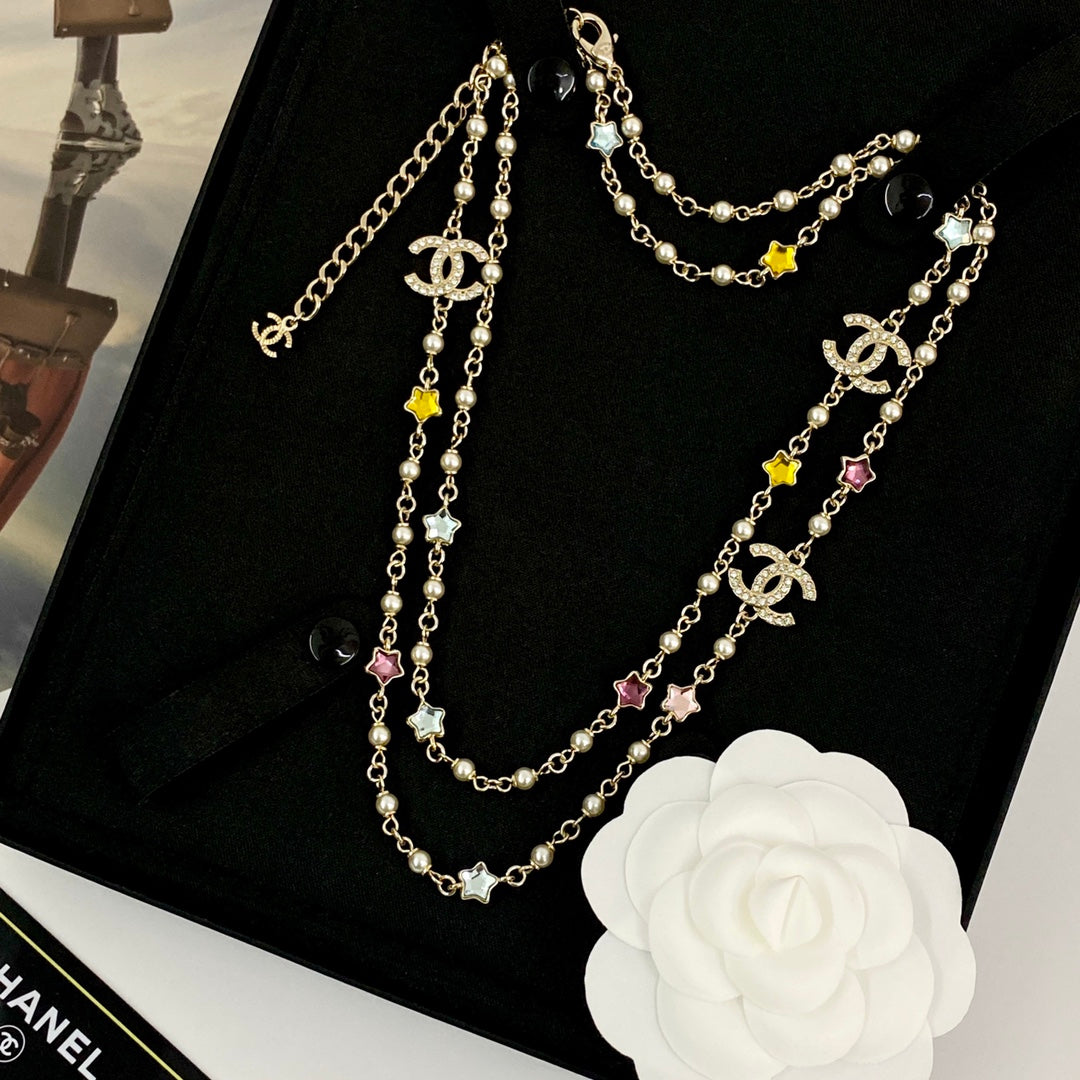 New Fashion Colorful diamonds, stars, pearls Women's Necklace