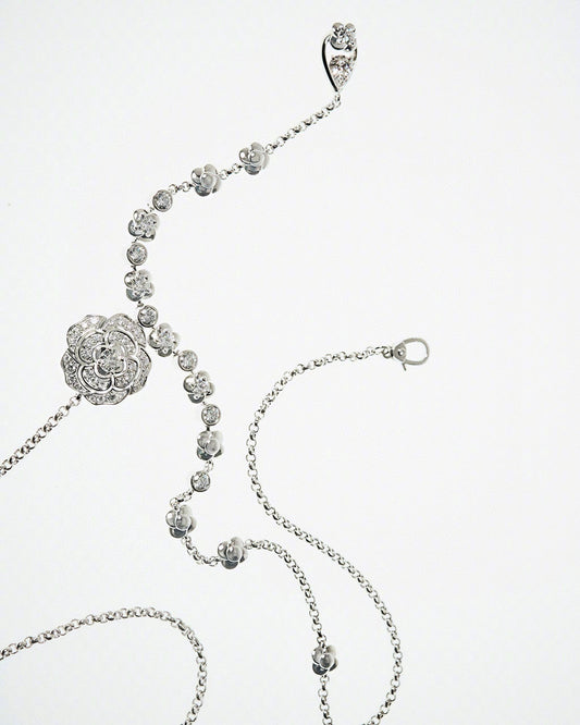 New Fashion Hollow out full diamond camellia Women's Necklace