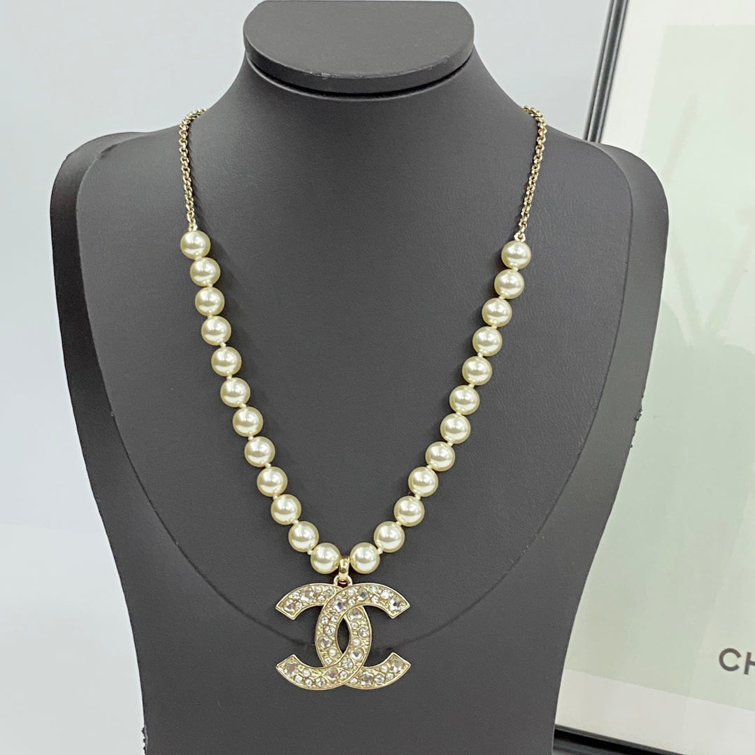New Fashion Full Diamond Pearl Women's Necklace