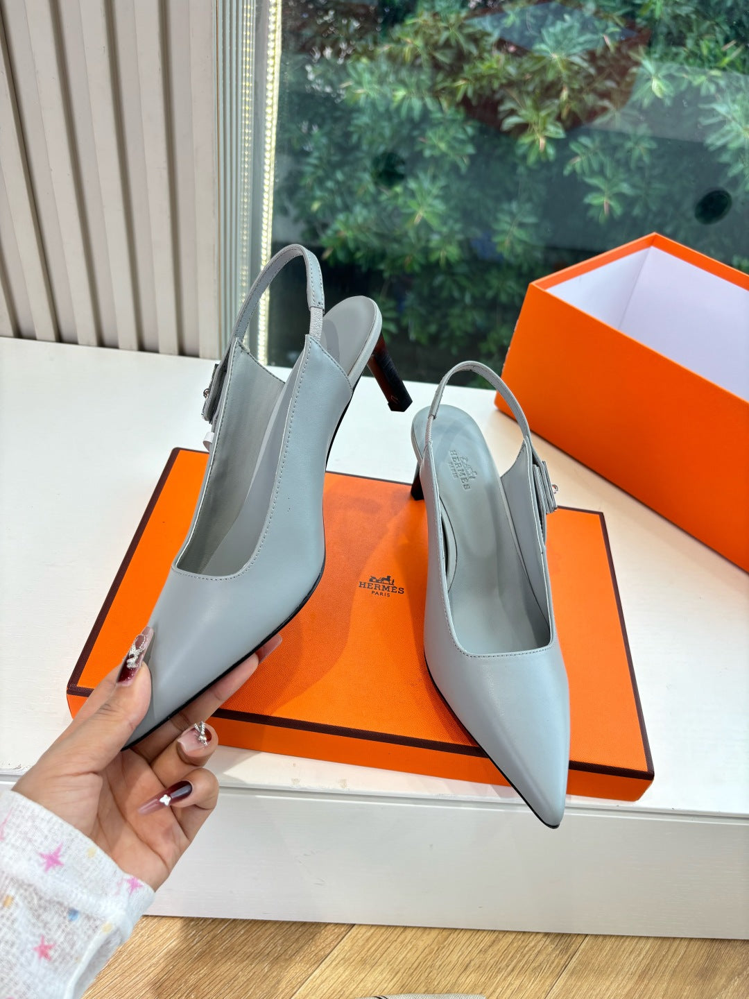 New luxury fashion Kelly  Buckle  Pointed Women's High Heels7CM