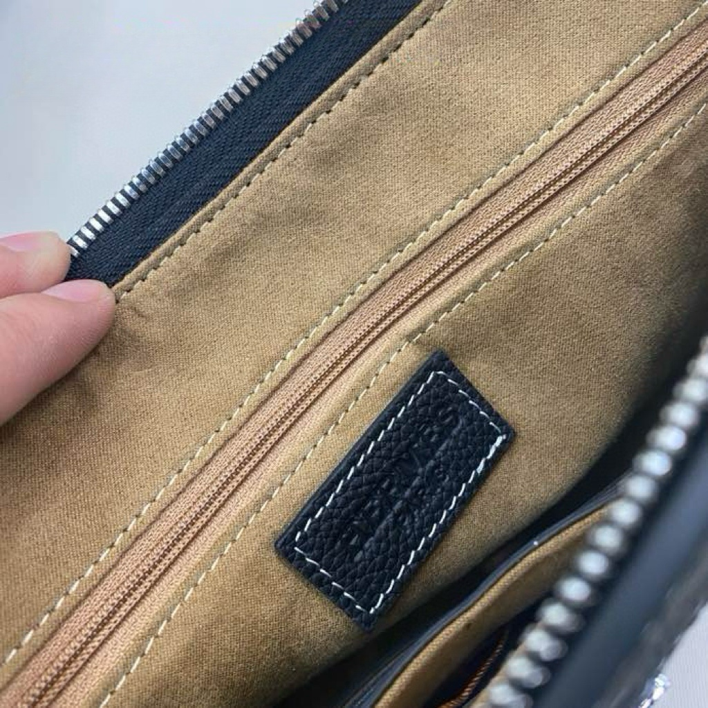 New Light Luxury European and American Fashion Casual Men's Leather Lychee Pattern Envelope Bag Handbag