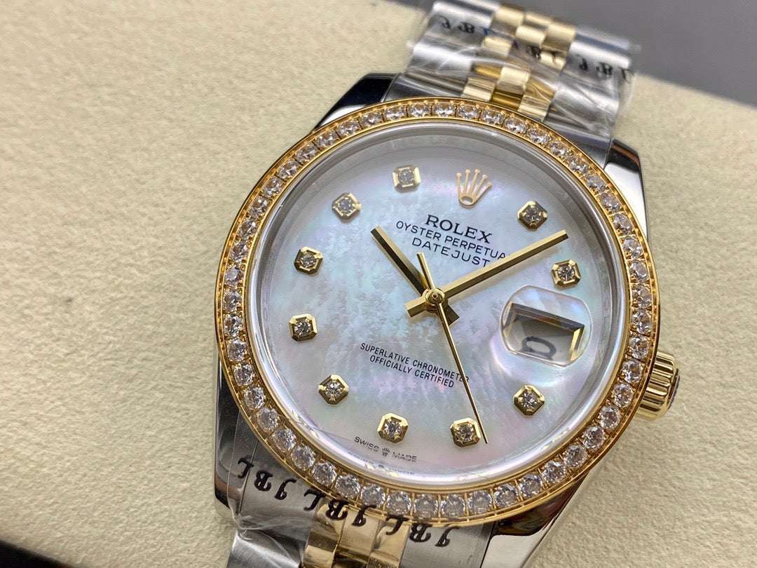 New Fashion 31mm Luxury Diamond Women's Watch Automatic Mechanical Stainless Steel Gemstone Water Watch