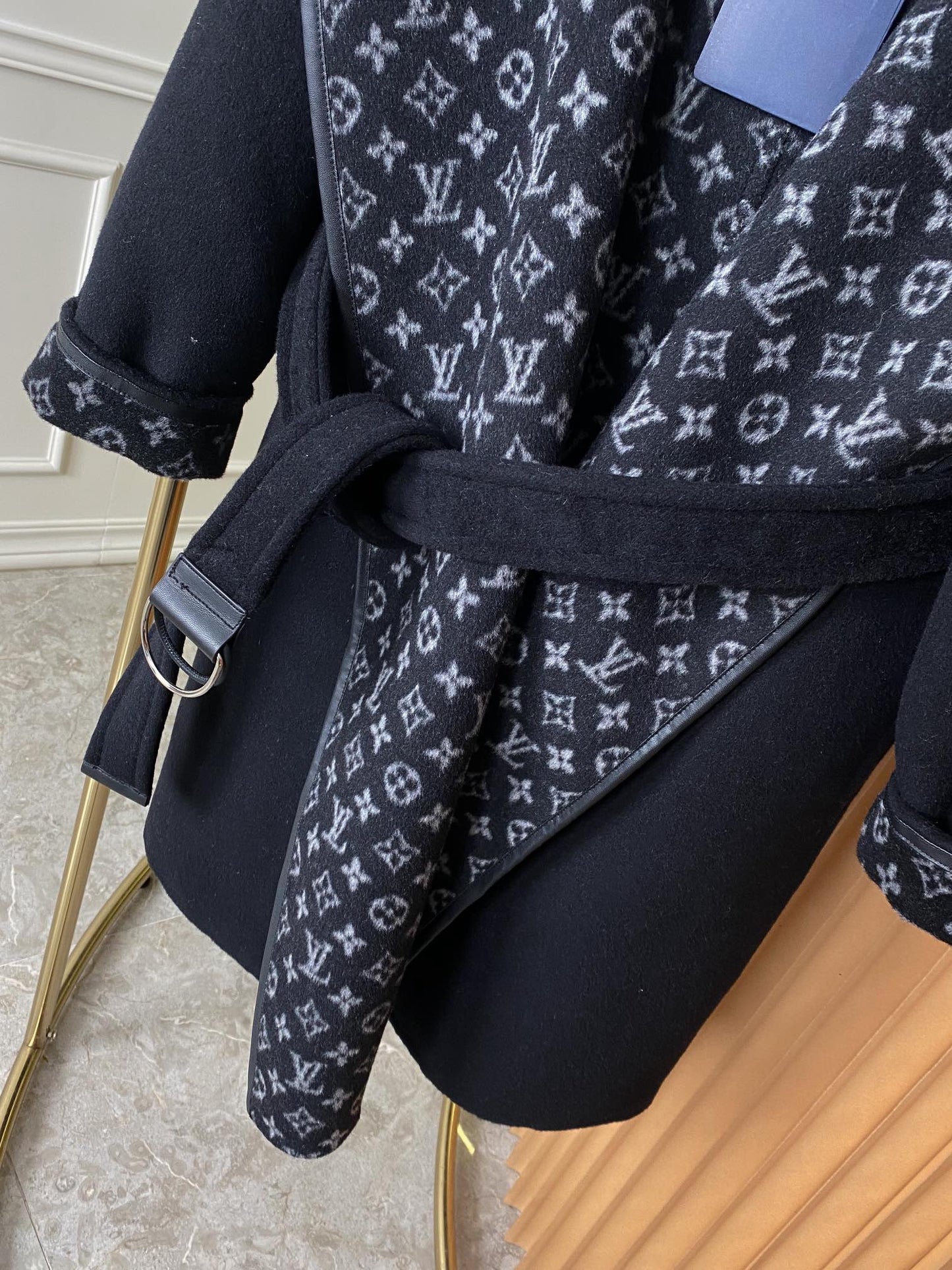 New luxury fashion classic Monogram small flower hooded cashmere coat