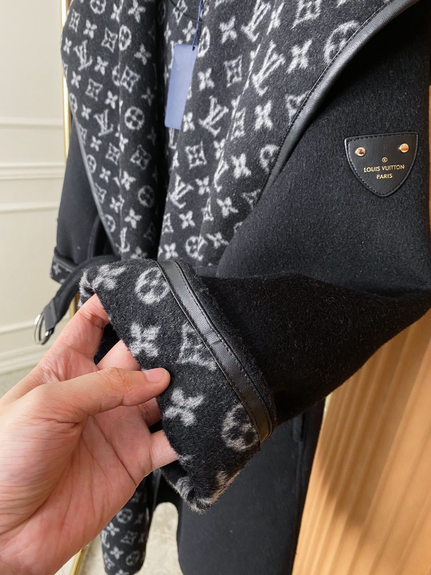 New luxury fashion classic Monogram small flower hooded cashmere coat