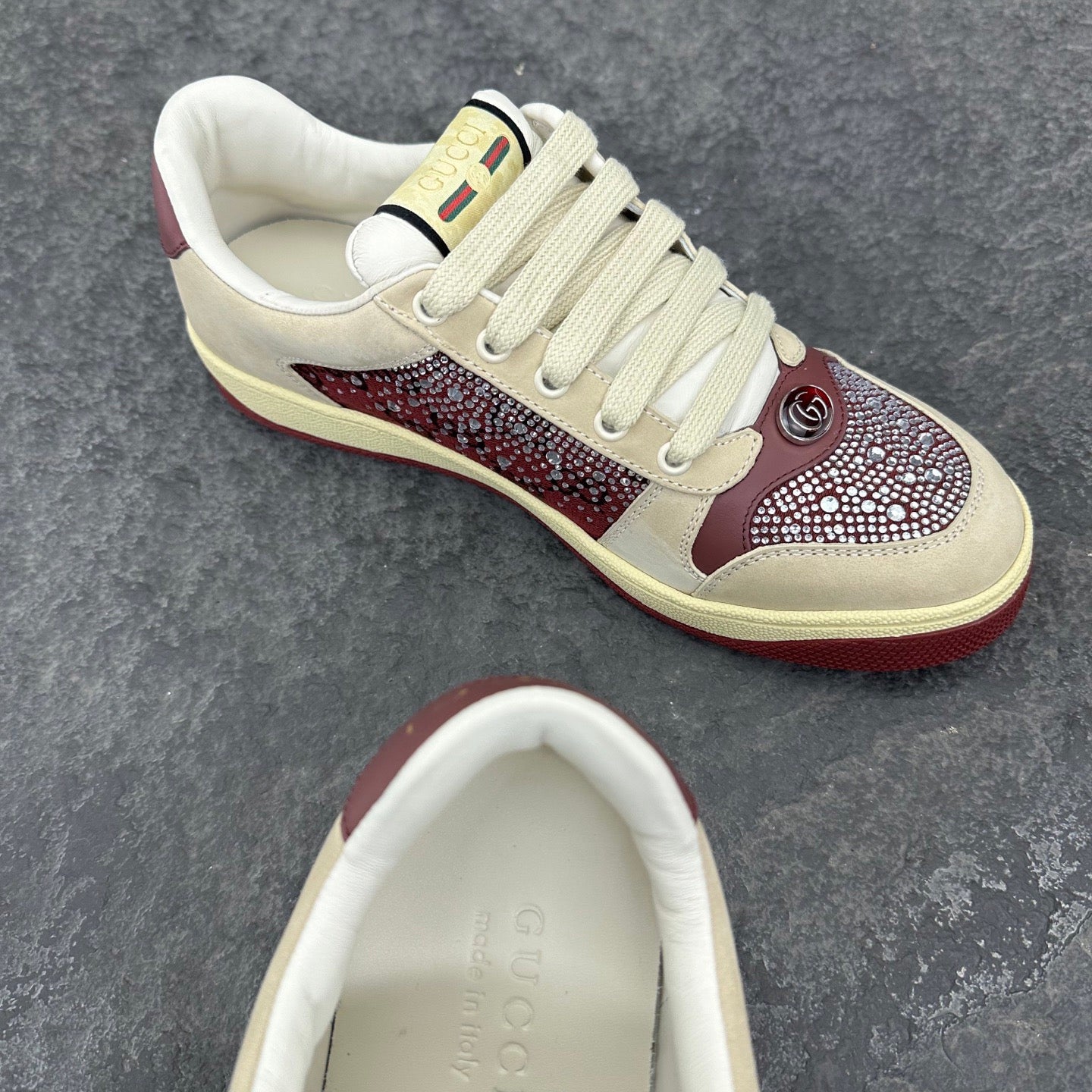 New luxury  fashion Women's GG crystal Screener sneaker