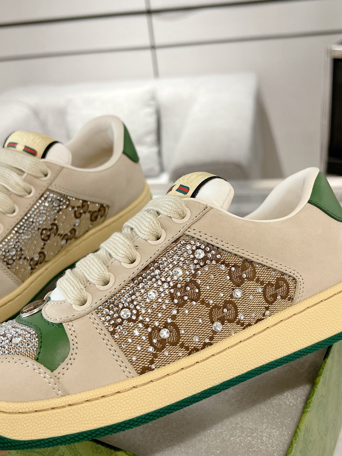 New luxury  fashion Women's GG crystal Screener sneaker