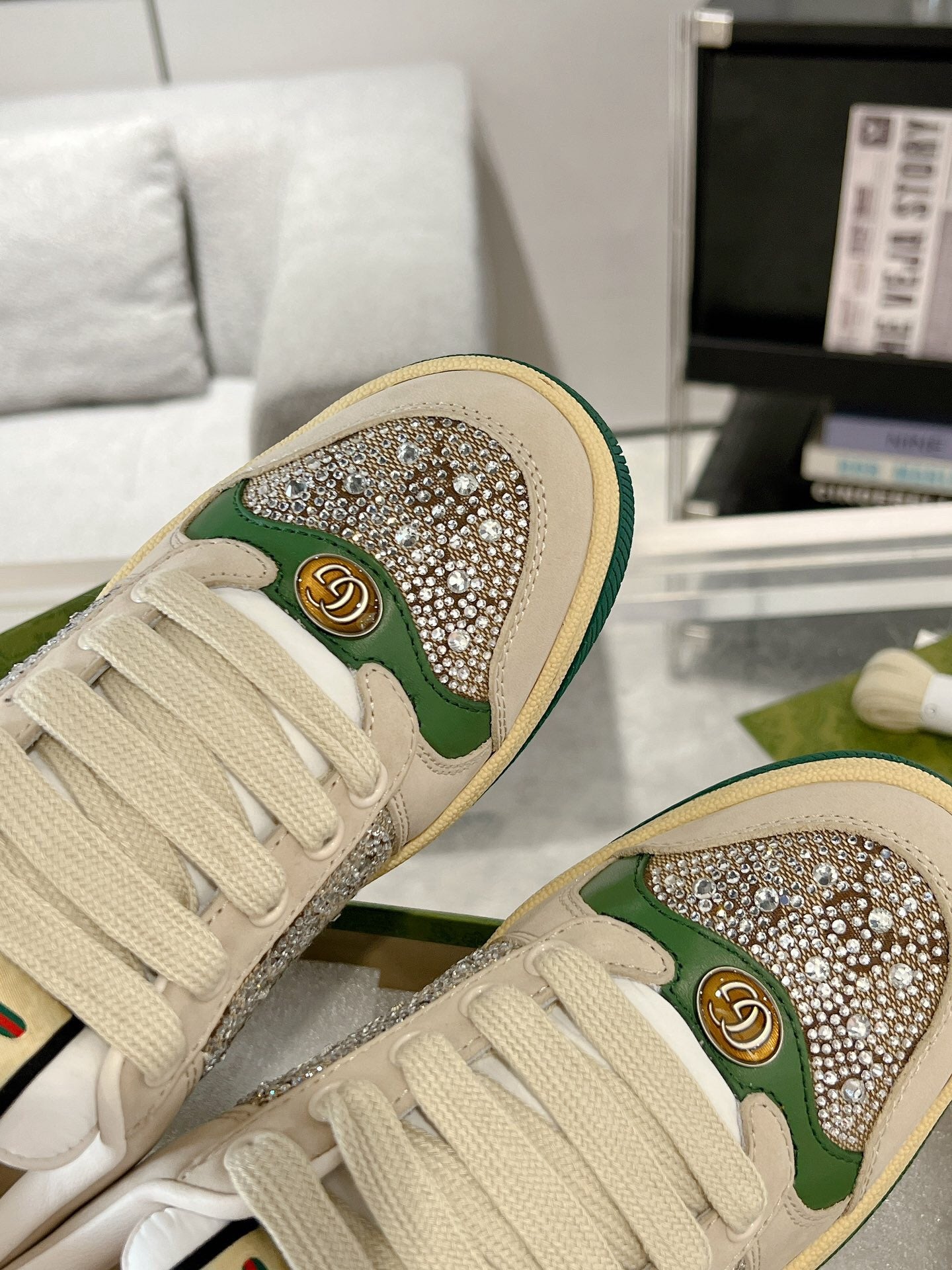 New luxury  fashion Women's GG crystal Screener sneaker