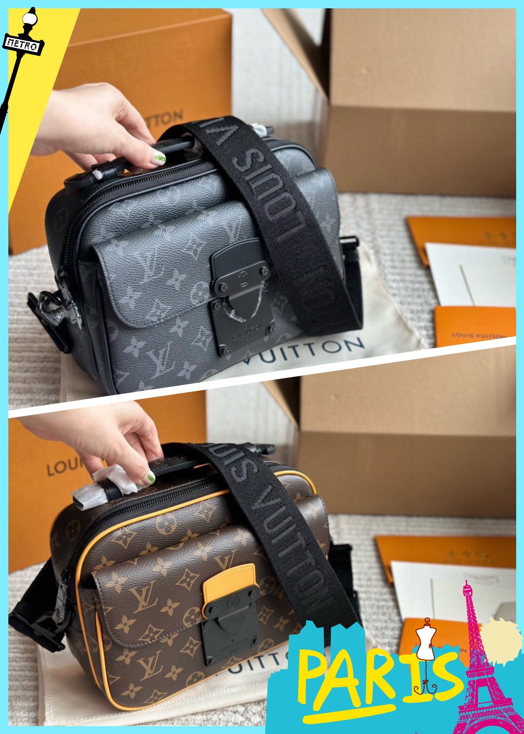 New  LOCK Men's Postman Bag