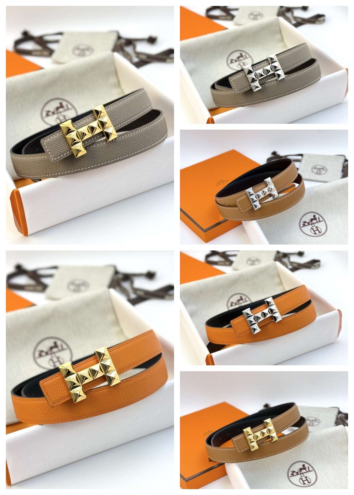 H new Infini belt buckle and double-sided leather women's 24mm