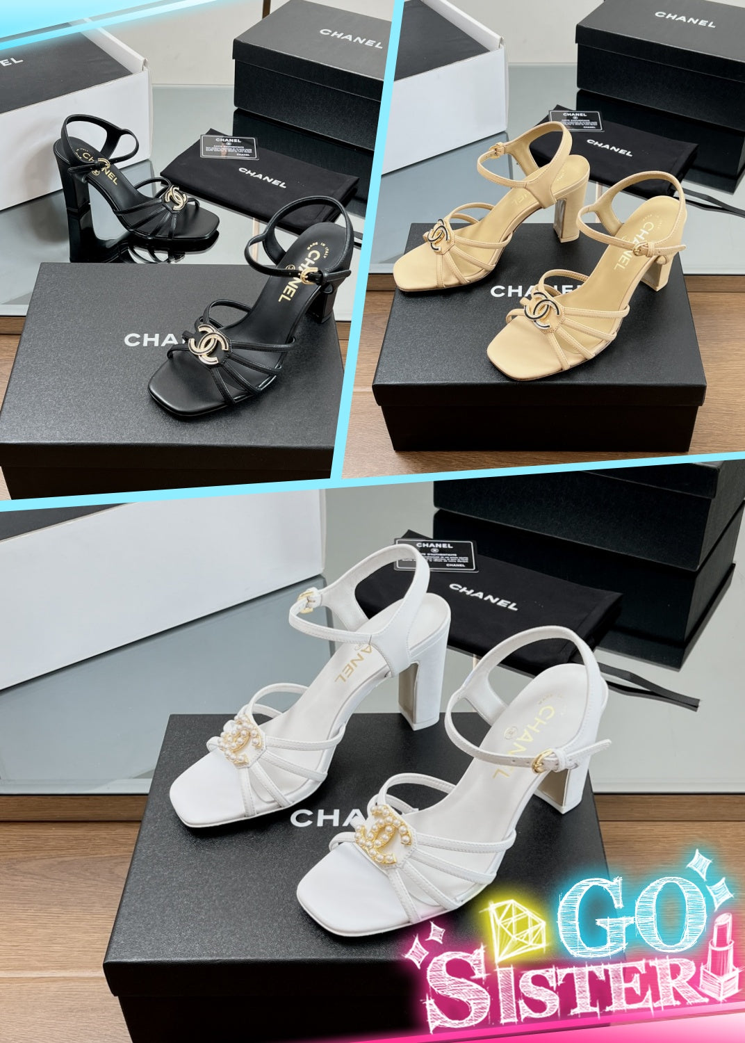 New luxury fashion Double C "logo" ladies high heels 8CM