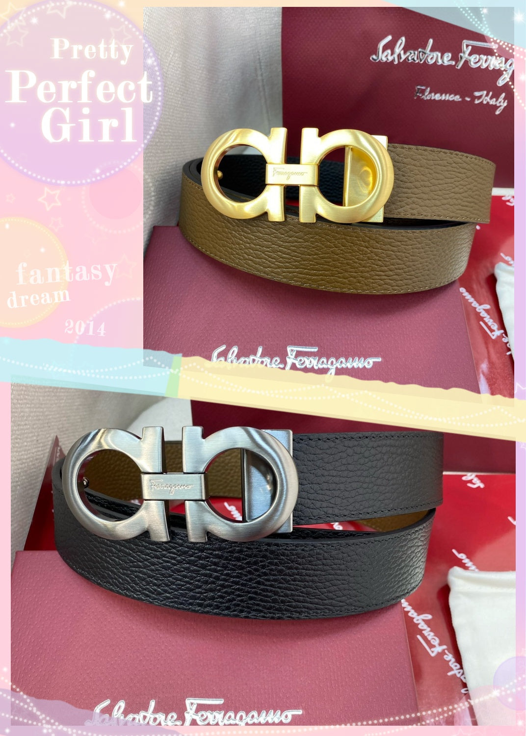 New light luxury high-end versatile casual men's classic horseshoe buckle double-sided cowhide waist belt belt