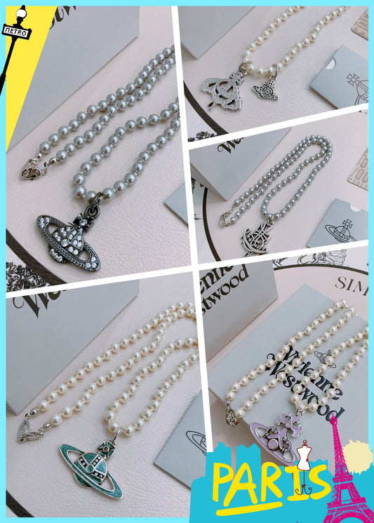 New Fashion Trends  Queen of Saturn 🪐✨  High quality classic Saturn pearl necklace, suitable for both men and women