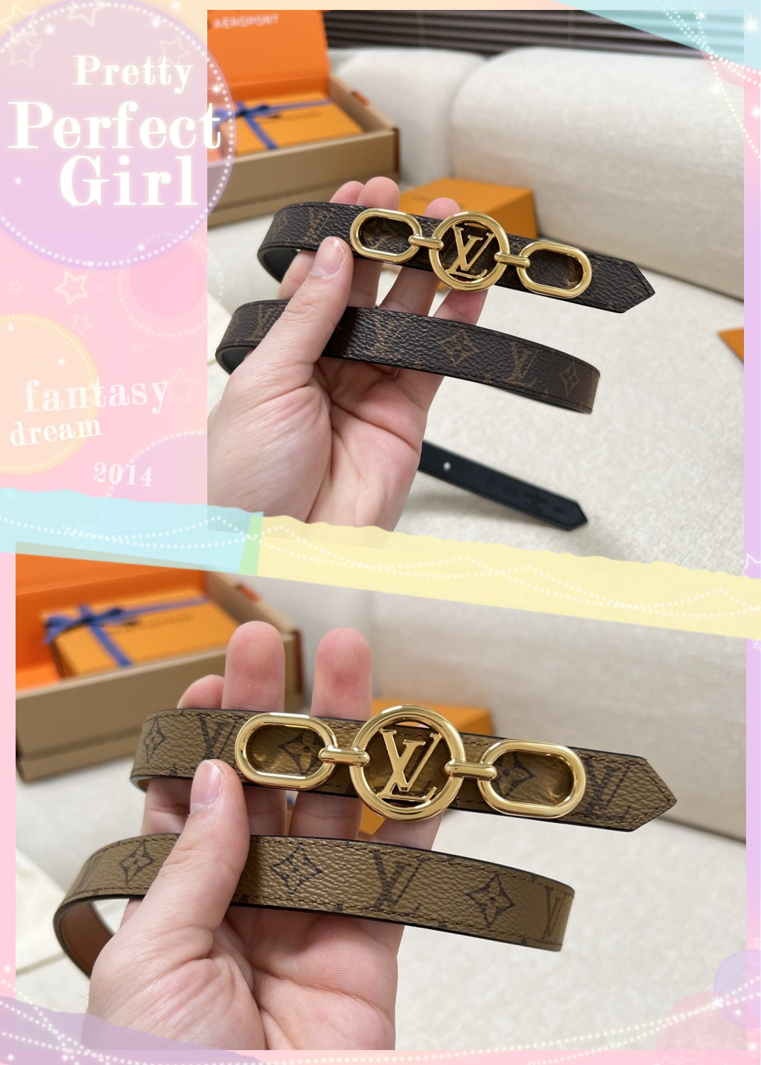 New Fashion Trend CIRCLE PRIME 20mm Women's Double sided Belt