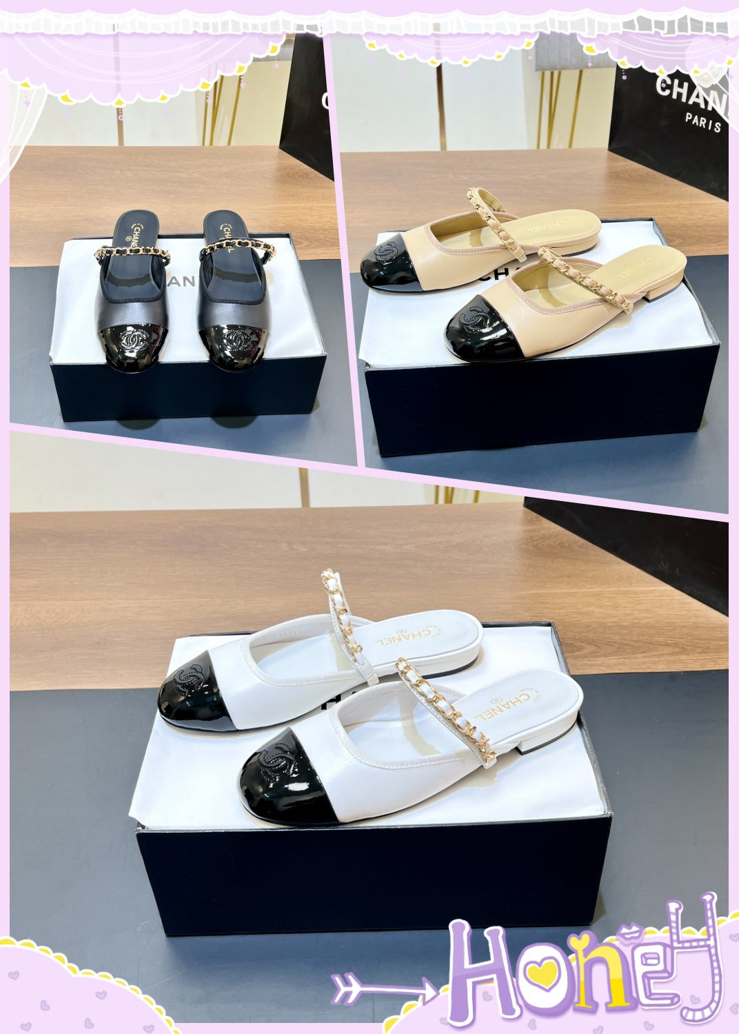 New luxury fashion Double C "logo" Versatile Mary Jane Chain Single Shoes