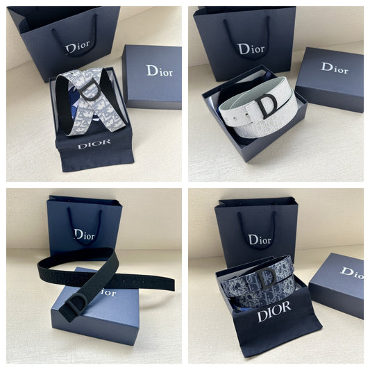 New high-quality men's leather letter printed smooth buckle woven fabric pattern fashionable versatile waist belt