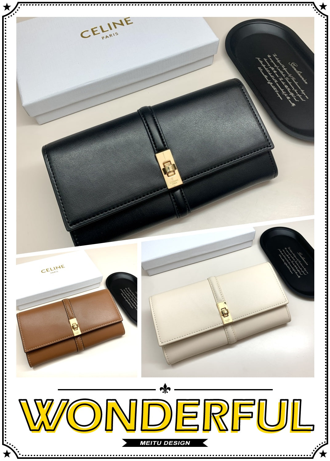 new fashion light luxury c&k long women's high-end multifunctional wallet card bag