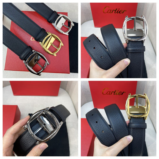 New British Trendy Lychee Leather Men's Belt