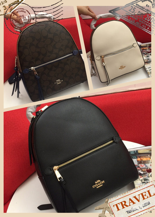 European and American trendy new vintage color blocked backpack for women, large capacity genuine leather high-end Charlie travel bag