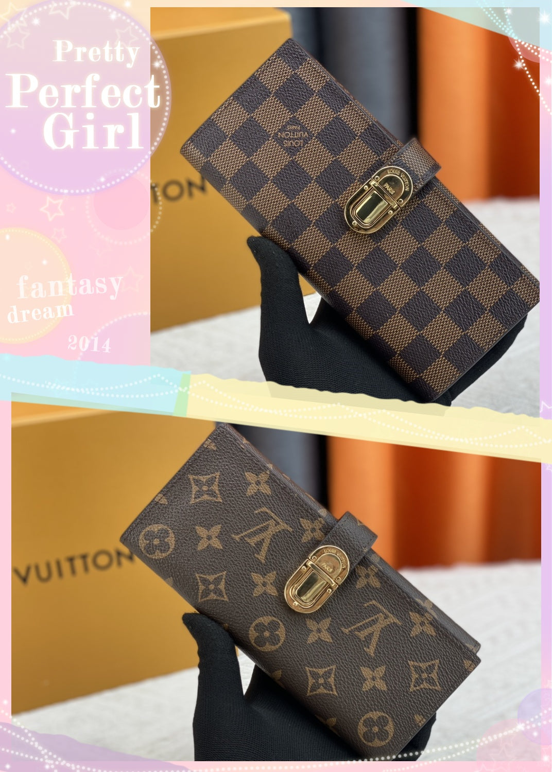 New Curieuse Retro V-Home Multi Slot Women's Foldable Large Capacity Wallet