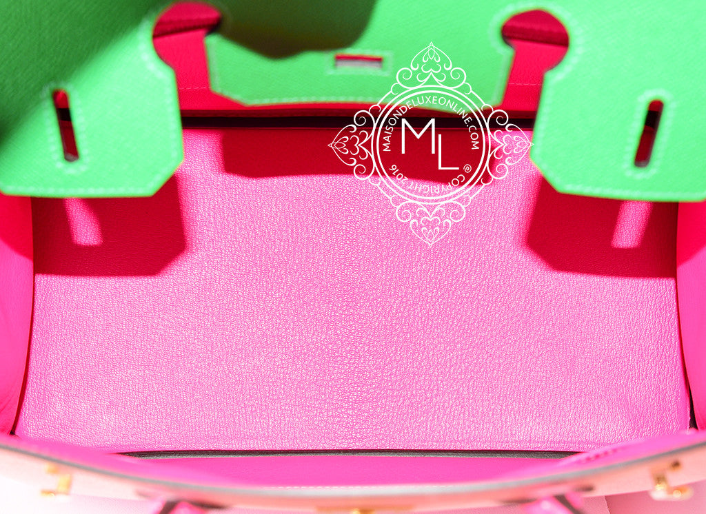 Customized new luxury fashion pink rose, confetti rose, Bambou Epsom Birkin 30 handbag