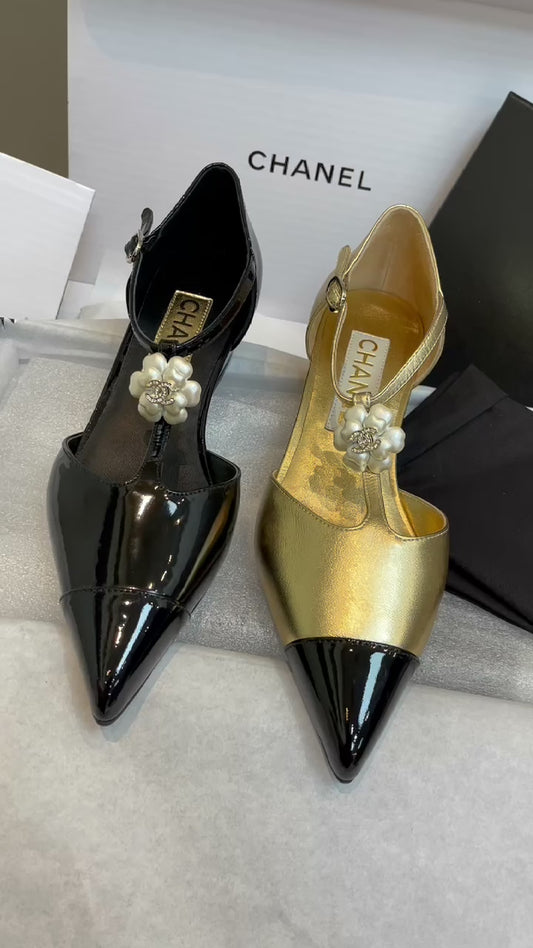 New luxury fashion Double C "logo" ladies high heels 4.5CM