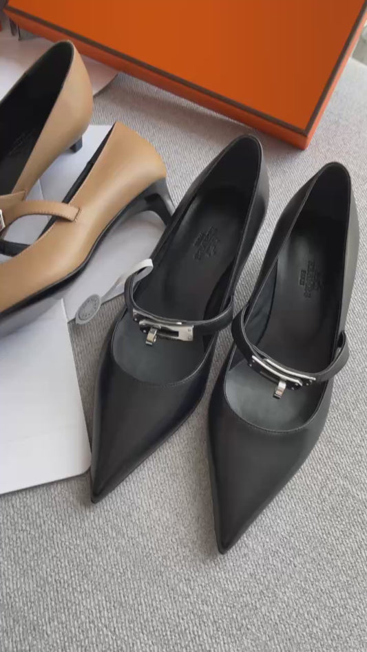 New luxury fashion Kelly  Buckle Fashion Pointed Women's High Heels
